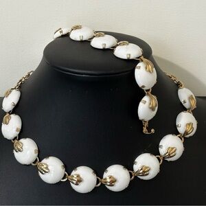 Vintage 2 piece acrylic gold tone set